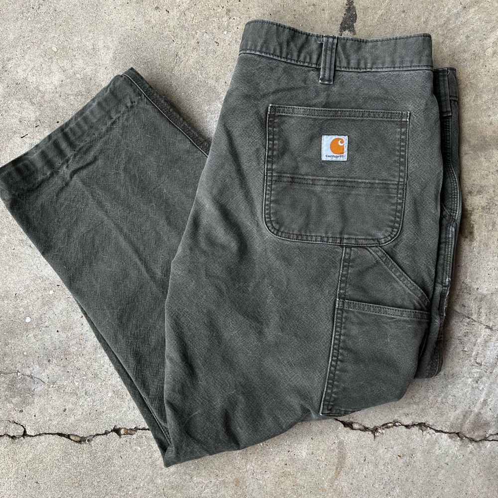 Carhartt Green Cargo Pants Rugged Workwear 44x30
